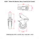 Ensemble de roues 100mm (pour pied CINE COMBO)