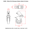 Ensemble de roues 100mm (pour pied COMBO)