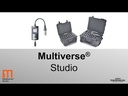 MULTIVERSE STUDIO KIT 2.4GHz; valise avec chargeur intégré avec 6 récepteurs sur batterie MULTIVERSE-ST-RX, émetteur MULTIVERSE-TX 10 univers + accroche, émetteur/récepteur MULTIVERSE-NODE + accroche, testeur analyseur DMXCAT, analyseur RADIOSCAN   