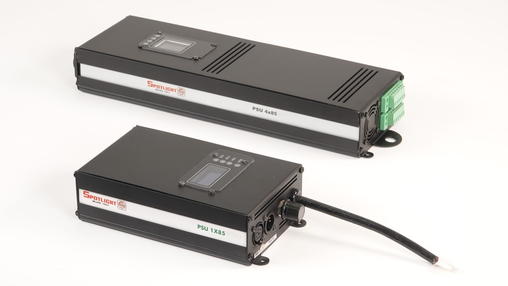  Power supply (single) for 1 unit, with Hi-Resolution dimming module, DMX via XLR connectors, Wireless-ready