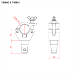 DOUGHTY CLAMP WITH HALF CONNECTOR (Black)