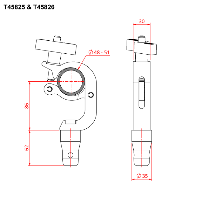 TRIGGER CLAMP WITH HALF CONNECTOR (Black)