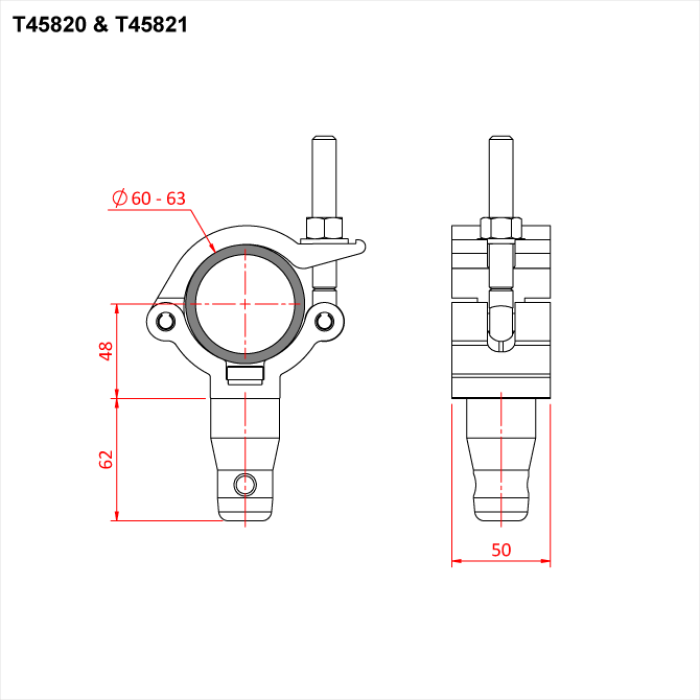 MAMMOTH CLAMP WITH HALF CONNECTOR (Black)