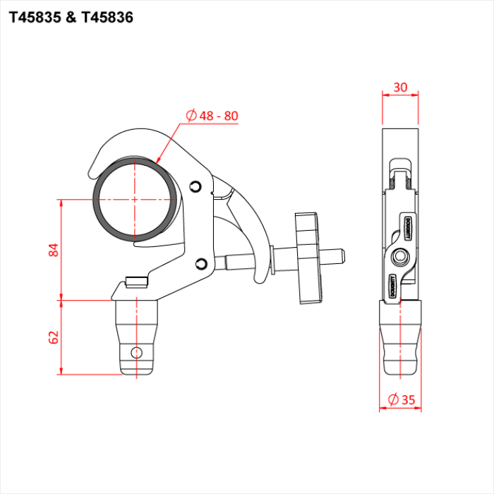 TITAN CLAMP WITH HALF CONNECTOR (Black)