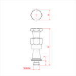 SNAP-IN 16MM X 3/8 UNC SPIGOT