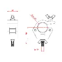 DOUGHTY CLAMP HOOK CLAMP (M12x50 bolt & wingnut) 