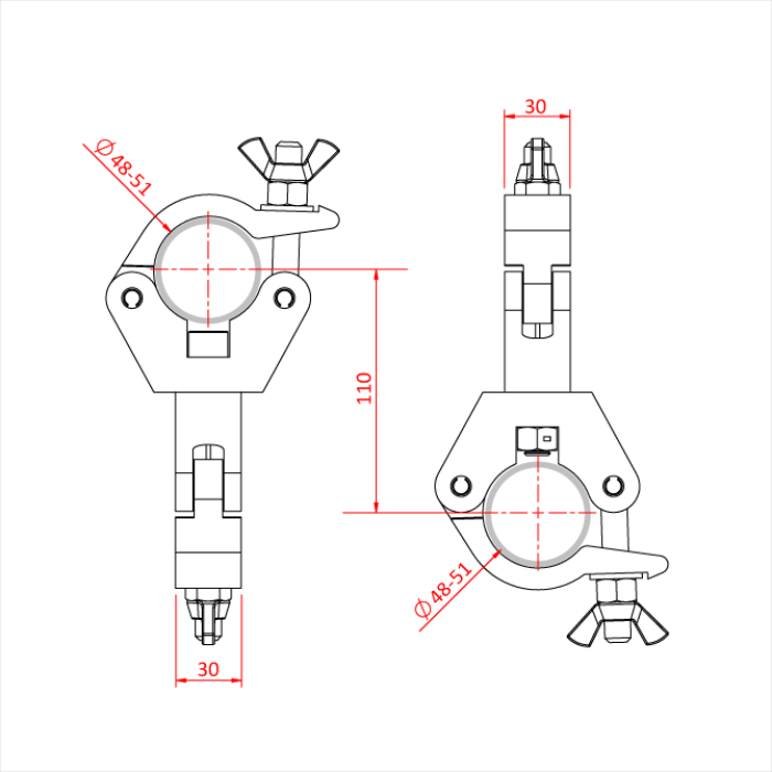 SLIMLINE SWIVEL COUPLER, WLL 750kg