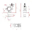 Collier ATOM  "SNAPPER" pour tube de 25mm, avec spigot 16mm, CMU 100kg