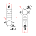 Double collier pivotant ATOM pour tubes de 25mm, CMU 100kg