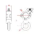 Collier ATOM avec œillet pour tube de 25mm, CMU 100kg