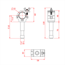 Collier ATOM "BEAMER" pour tube de 32mm, avec spigot 16mm, CMU 100kg