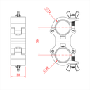 Double collier parallèle ATOM pour tubes de 32mm, CMU 100kg, noir