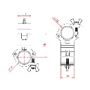 Double collier fix 90° ATOM pour tubes de 32mm, CMU 100kg