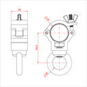 Collier ATOM avec œillet pour tube de 35mm, CMU 100kg