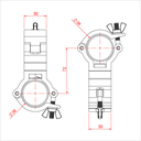 Double collier pivotant ATOM pour tubes de 38mm, CMU 100kg