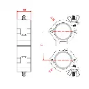 Double collier parallèle ATOM pour tubes de 38mm, CMU 100kg