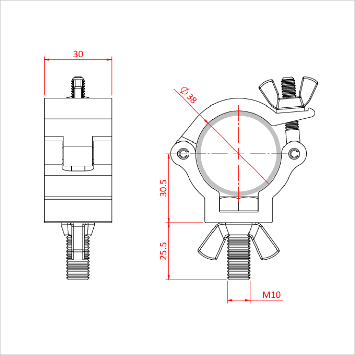 Collier ATOM pour tube de 38mm, CMU 100kg