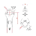 Double collier fix 90° pour tubes de 48-51mm, CMU 750kg