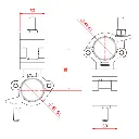 Double collier charge légère fix 90° pour tubes de 48-51mm, CMU 500kg, noir