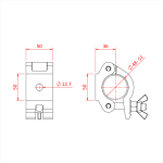 Collier pour tube de 48-51mm  A SOUDER, CMU 250kg