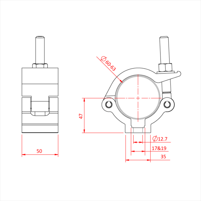 Collier Mammoth pour tube de 60-63mm, CMU 500kg