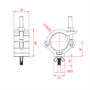 Collier Mammoth pour tube de 60-63mm, avec vis et écrou, CMU 500kg