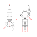 Double collier pivotant Mammoth pour 1 tube de 48-51mm et 1 tube de 60-63mm, CMU 500kg