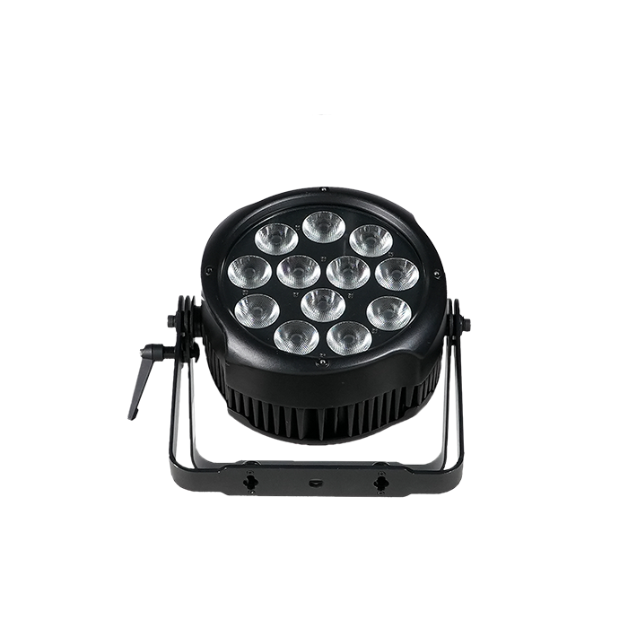 B PAR180RGBW V2 IP66 avec 12 LED RVBB 15 W, 25°, lyre double avec plaque oméga 1/4 de tour et TOPHAT, extracteur d'humidité