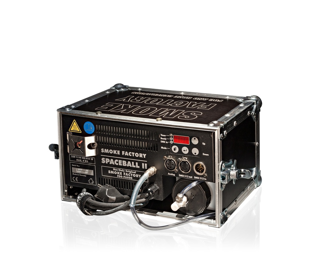 SPACEBALL II 650W, en flight-case, DMX, fumée permanente