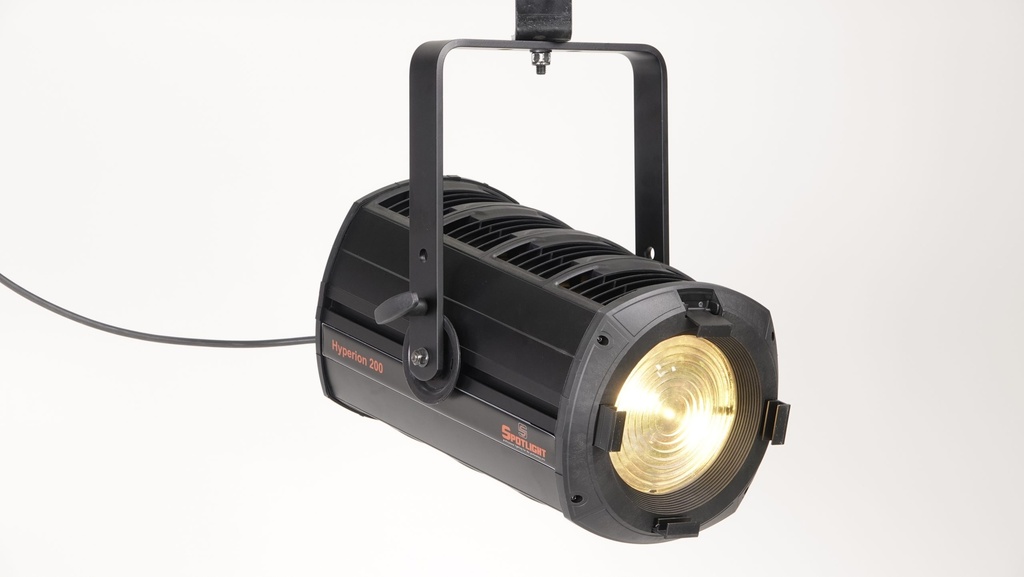 Fresnel LED projecteur Hyperion 300 Watts, blanc réglable 2'700-6'500°K, zoom 09-45°, DMX + manuel