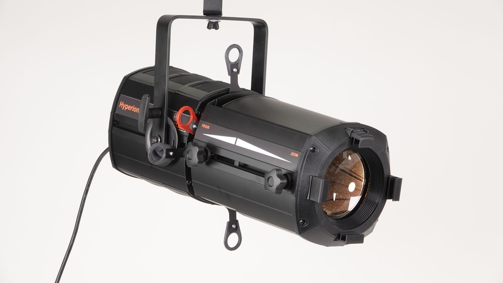 Profile LED projecteur Hyperion 100W, RVBACL, blanc 1'500-20'000°K, zoom 35-50°, DMX + manuel