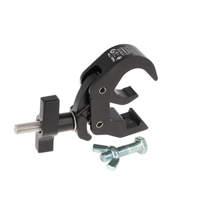 SLIMLINE QUICK TRIGGER HOOK CLAMP (Black) - STAINLESS STEEL