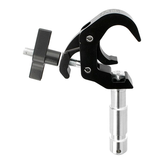 Quick Trigger "BIG BEN" Clamp, schwarz, 38-51mm, SLIMLINE Breite 30mm, mit 28mm DIN-Norm TV-Zapfen