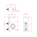 Support court avec boulon "U" avec selle pour tube de 25mm