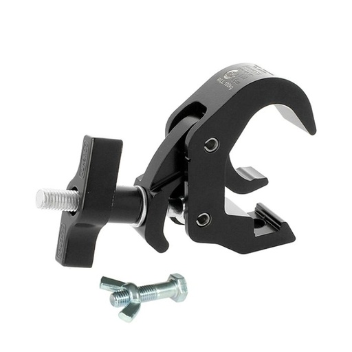 [T58306] Quick Trigger Hook Clamp 38-51mm, SLIMLINE Breite 30mm, WLL 100kg, Schwarz