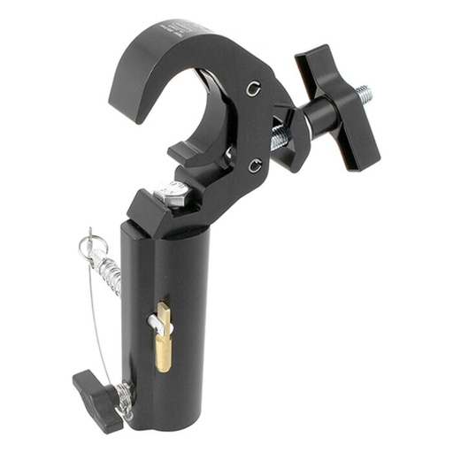 [T58341] Quick Trigger "TV" Clamp 38-51mm, SLIMLINE Breite 30mm, für 28mm TV-Zapfen, Schwarz