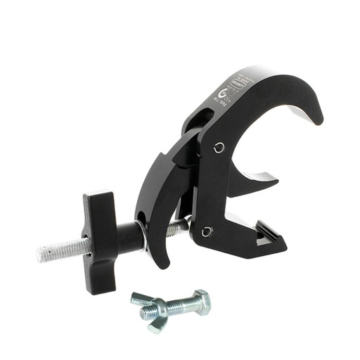 [T58506] Titan Quick Trigger Hook Clamp 48-80mm, SLIMLINE Breite 30mm, Schraube/Flügelmutter, Schwarz